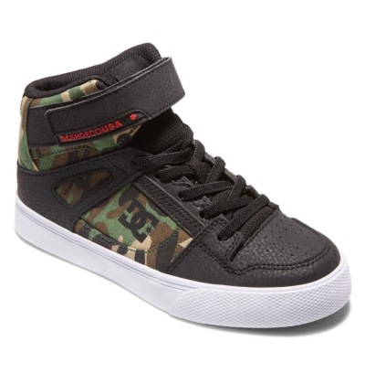 DC Pure High Elastic Lace Fekete Camo - Magas Felső Cipő - Fekete Camo - Magyarország (ZTRNY5A3)